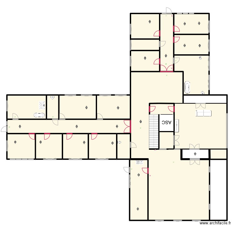 Armande_étage 1_11032024. Plan de 20 pièces et 498 m2