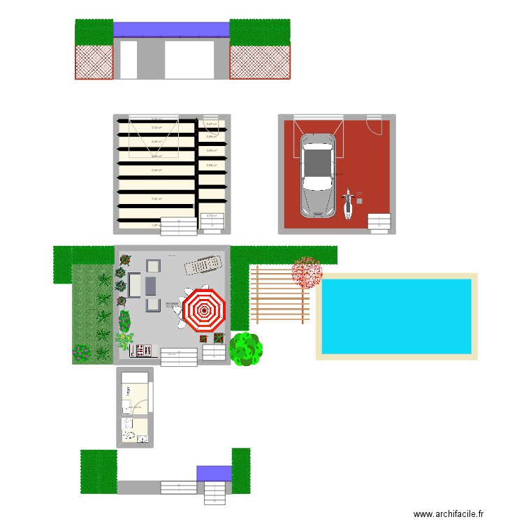 projet garage Denia. Plan de 16 pièces et 95 m2