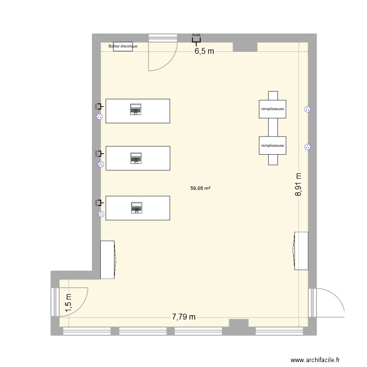 saé 1.3. Plan de 1 pièce et 60 m2