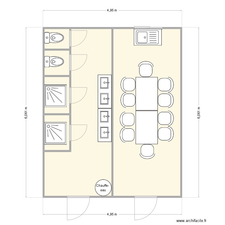 STAL TP CHANTIER LE CHAMBON FEUGEROLLES 42500. Plan de 6 pièces et 28 m2