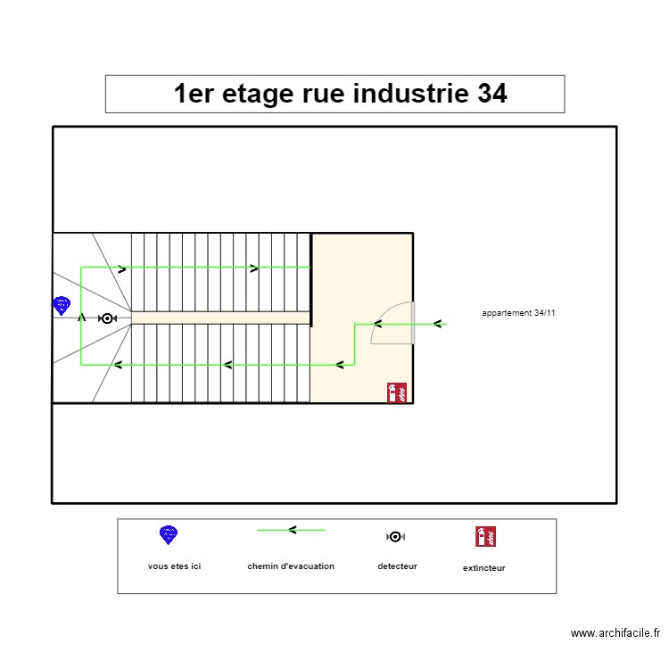 1er etage industrie 34. Plan de 2 pièces et 78 m2