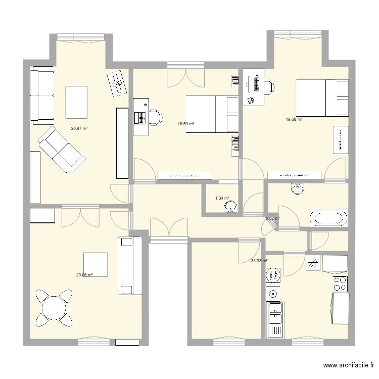 plan appartement 2. Plan de 0 pièce et 0 m2