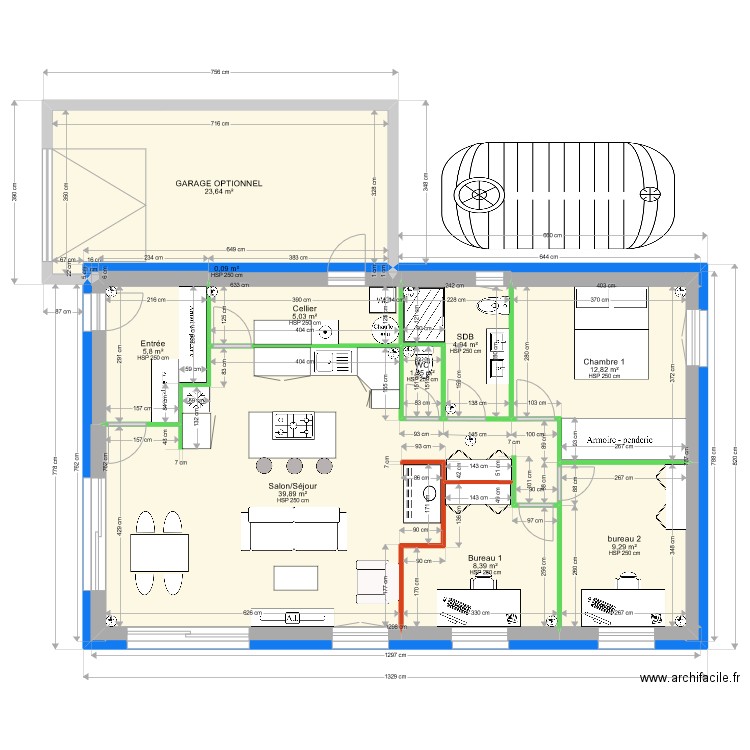 CERDA FRED. Plan de 11 pièces et 111 m2