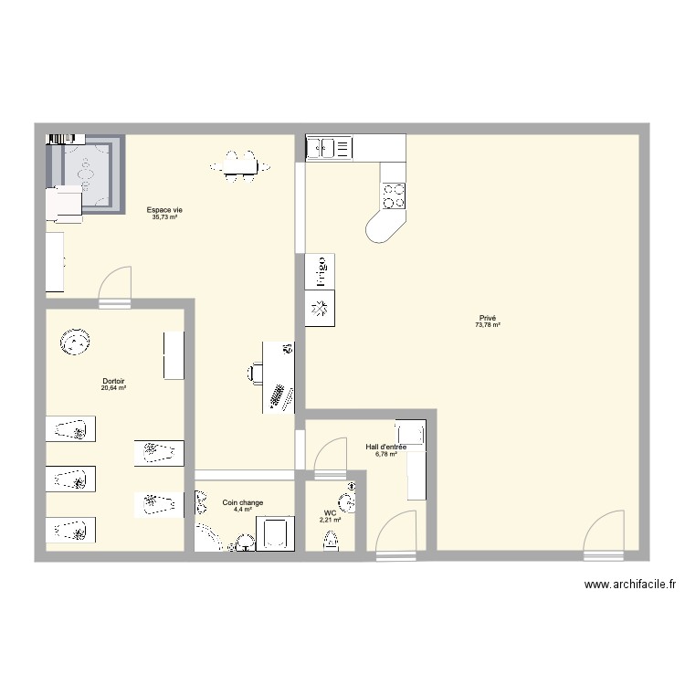 Crèche. Plan de 0 pièce et 0 m2