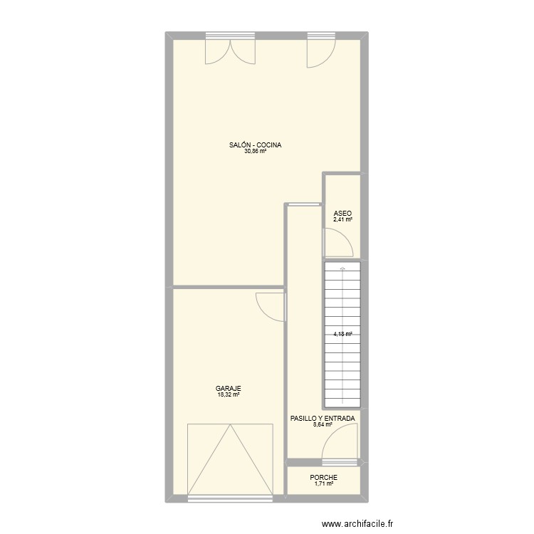 PEDROLA PILAR 40 PB. Plan de 6 pièces et 66 m2