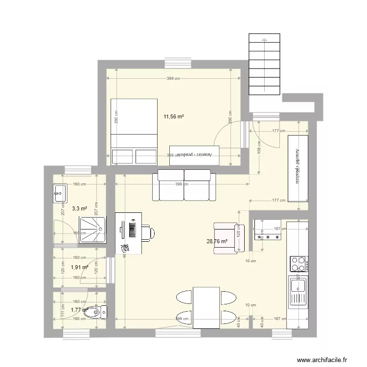 Appart VINCE 2 BURO 125 3. Plan de 