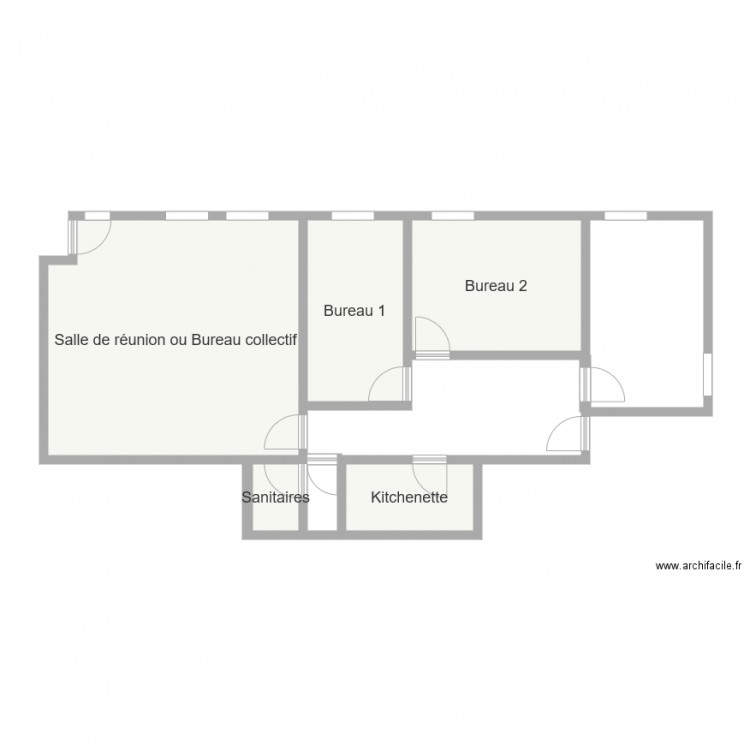 Bureaux 1er étage côté cour. Plan de 0 pièce et 0 m2