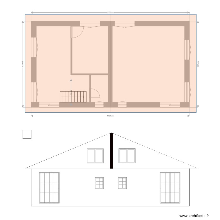 chalets coupe. Plan de 0 pièce et 0 m2