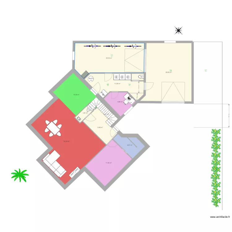 Maison Projet temporaire. Plan de 