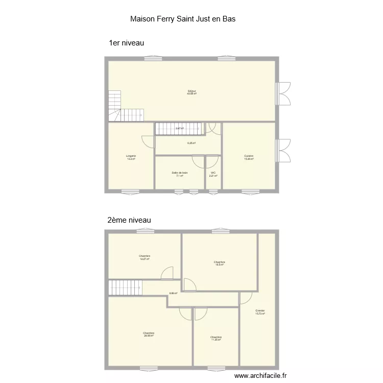 MAISON FERRY SAINT JUST EN BAS. Plan de 