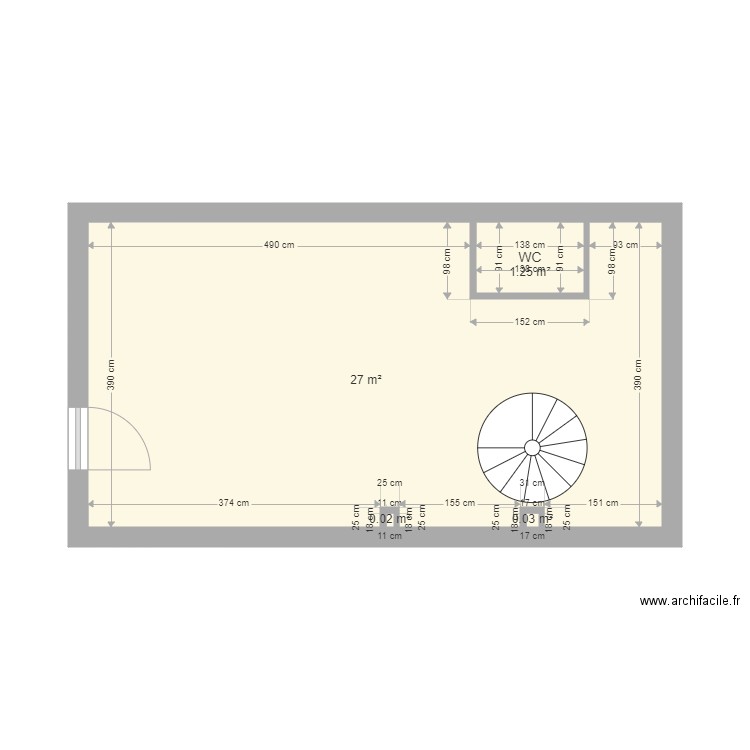 LUU RDC. Plan de 4 pièces et 28 m2