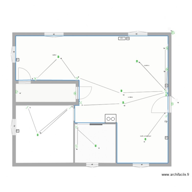 Eclairage RdC ferry. Plan de 0 pièce et 0 m2