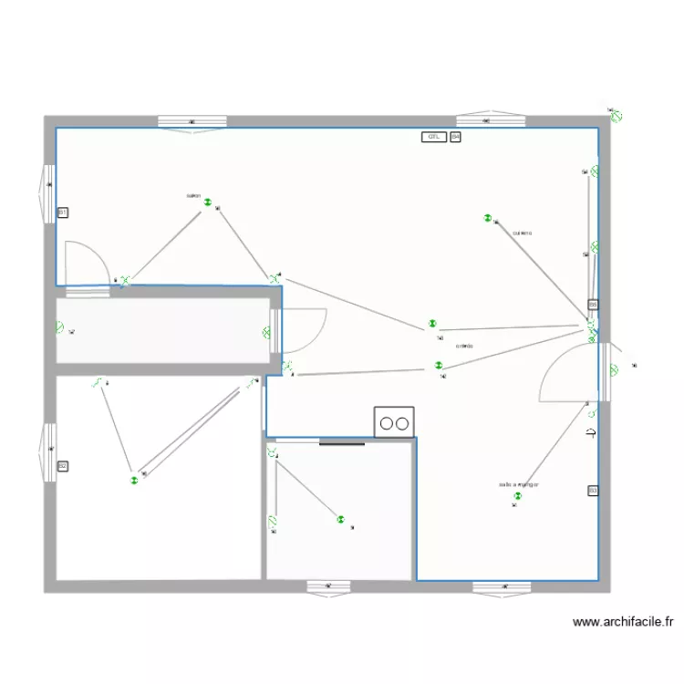 Eclairage RdC ferry. Plan de 