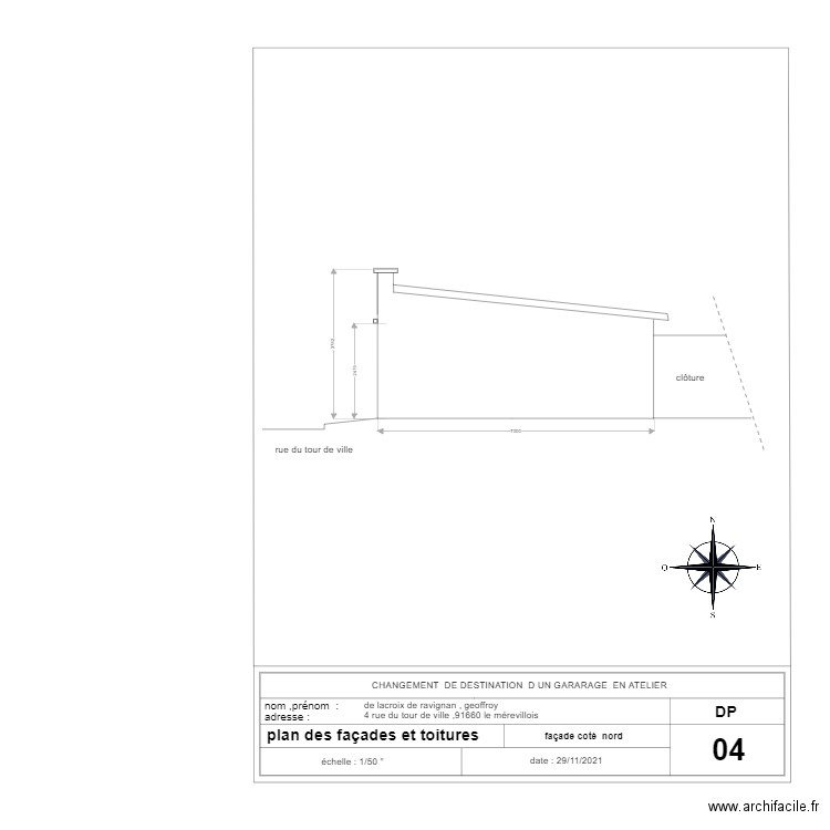 plan de coté nord   initial dp 04. Plan de 0 pièce et 0 m2