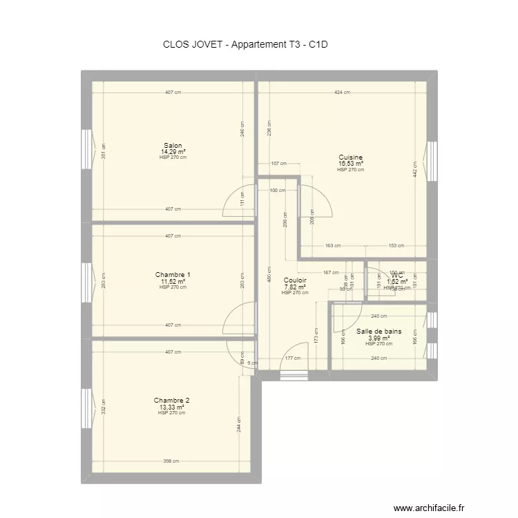 Appartement C1D. Plan de 