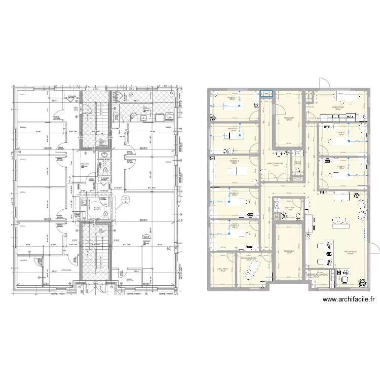 Clinique prises au plancher. Plan de 
