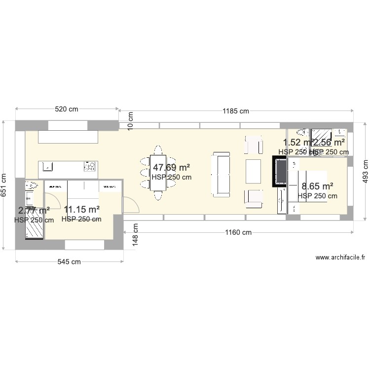 Extension 1 avec étage bastidon. Plan de 0 pièce et 0 m2