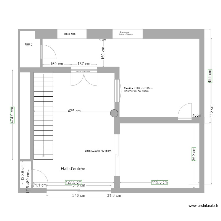 hall entrée . Plan de 0 pièce et 0 m2