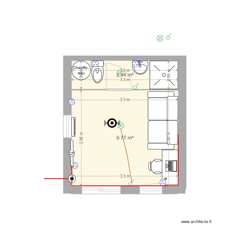 studio2. Plan de 0 pièce et 0 m2
