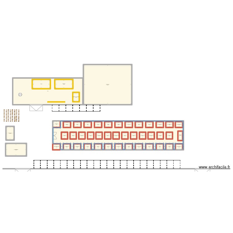 Salon 2ed. Plan de 48 pièces et 1044 m2