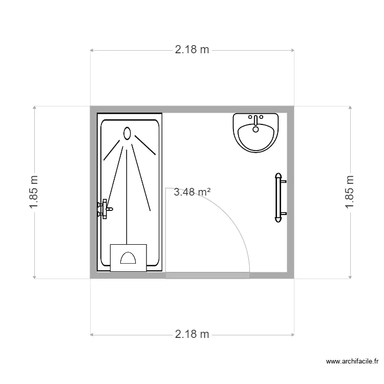 Plan de Salle de Bain. Plan de 0 pièce et 0 m2