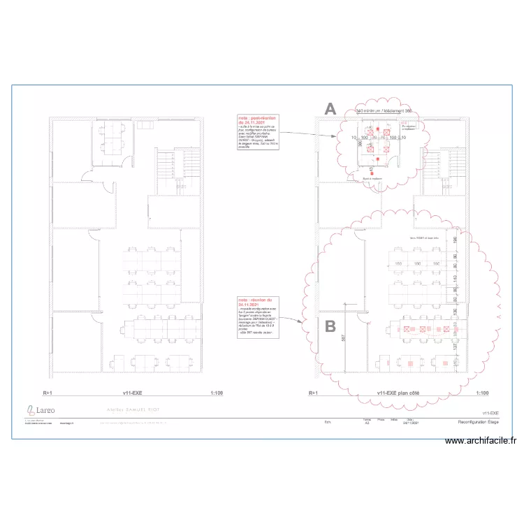 largo &eacute;tage . Plan de 