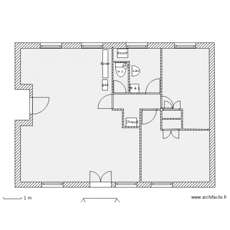 RdC 1. Plan de 0 pièce et 0 m2