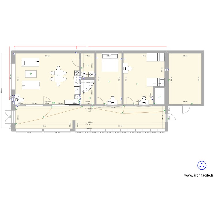 Plan de niveau V finale cotations ouvertures. Plan de 7 pièces et 142 m2
