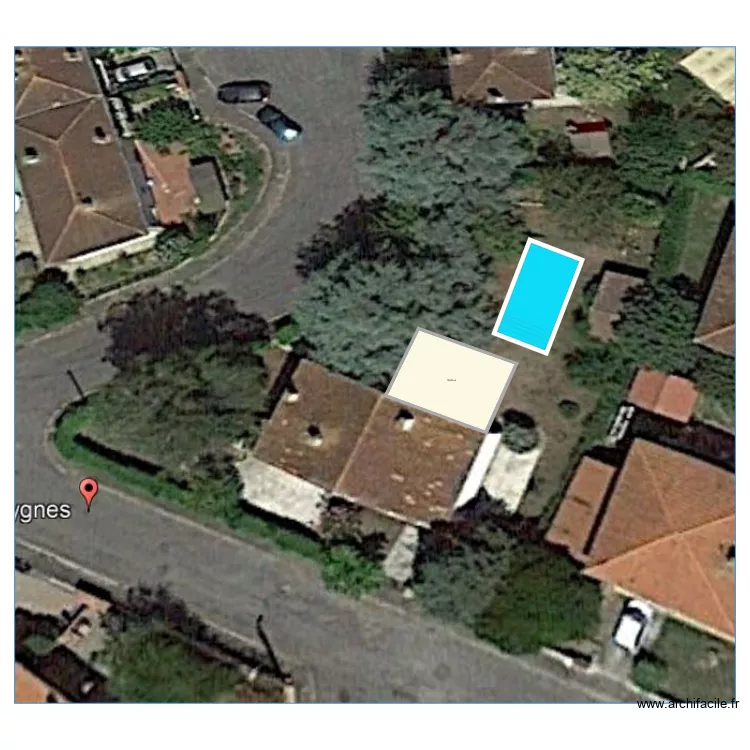 villeneuve piscine dessus. Plan de 