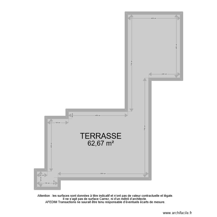 BI 11054 TERRASSE. Plan de 1 pièce et 63 m2