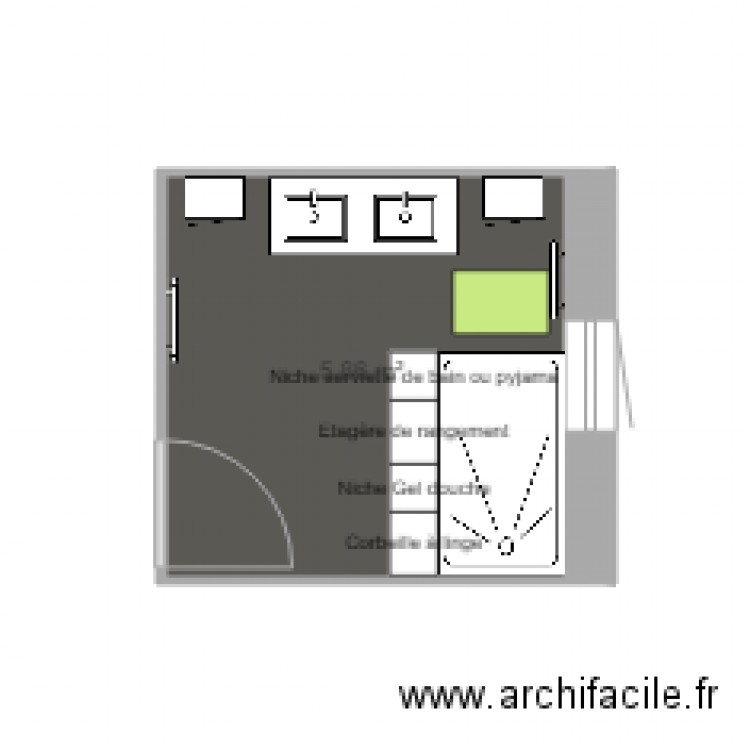 Douche italienne. Plan de 0 pièce et 0 m2