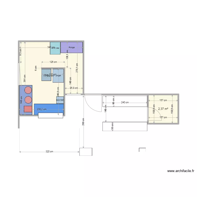cuisine bar tizef. Plan de 