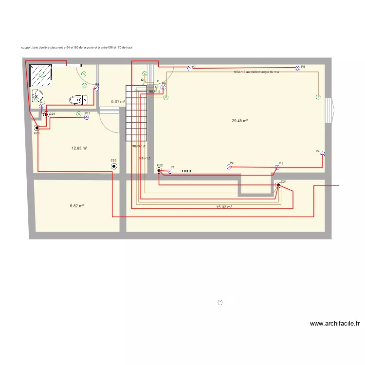 etage 2 ch Tim. Plan de 