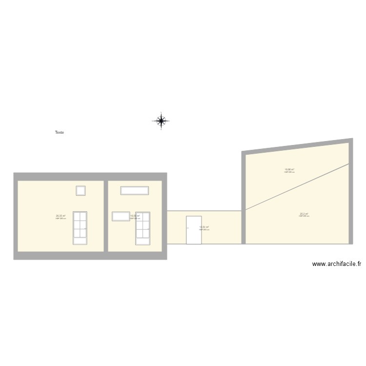 vue extérieureé de la voie privée projet sans cotation. Plan de 0 pièce et 0 m2