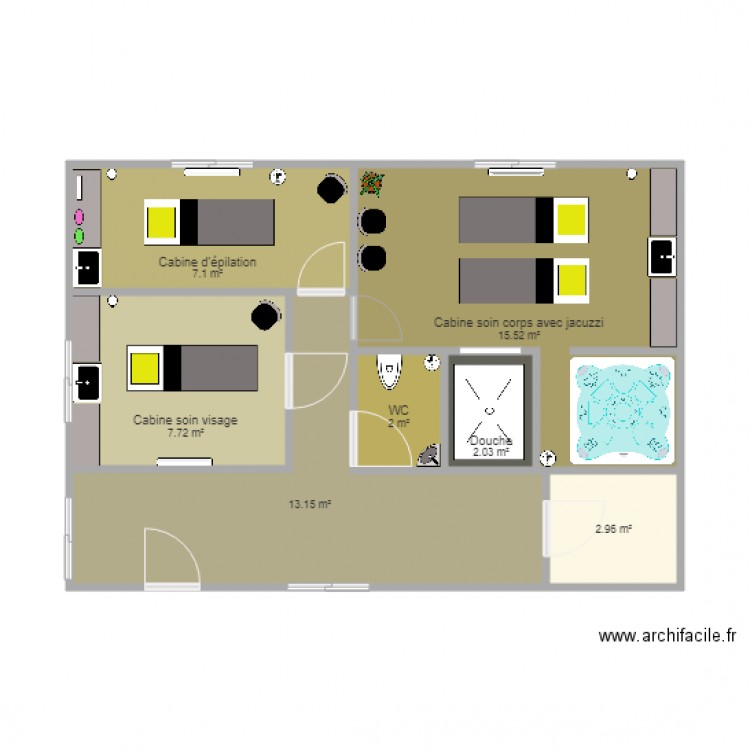 Institut cabine . Plan de 0 pièce et 0 m2