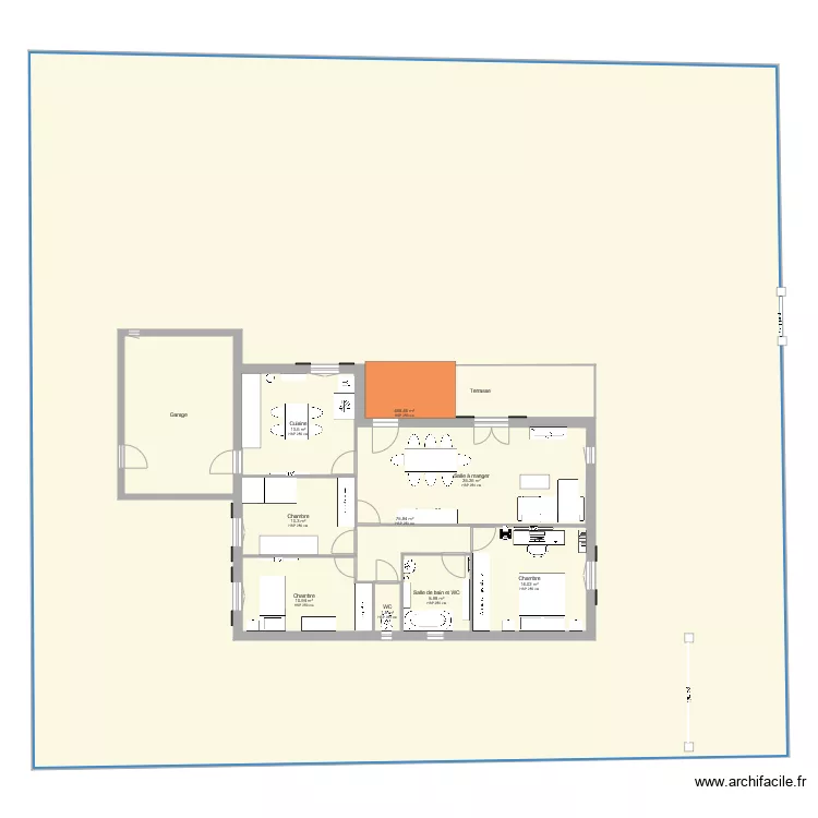 plan maison initial meubl&eacute;. Plan de 
