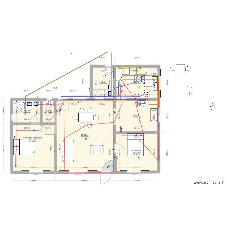 2023 djol3. Plan de 8 pièces et 83 m2