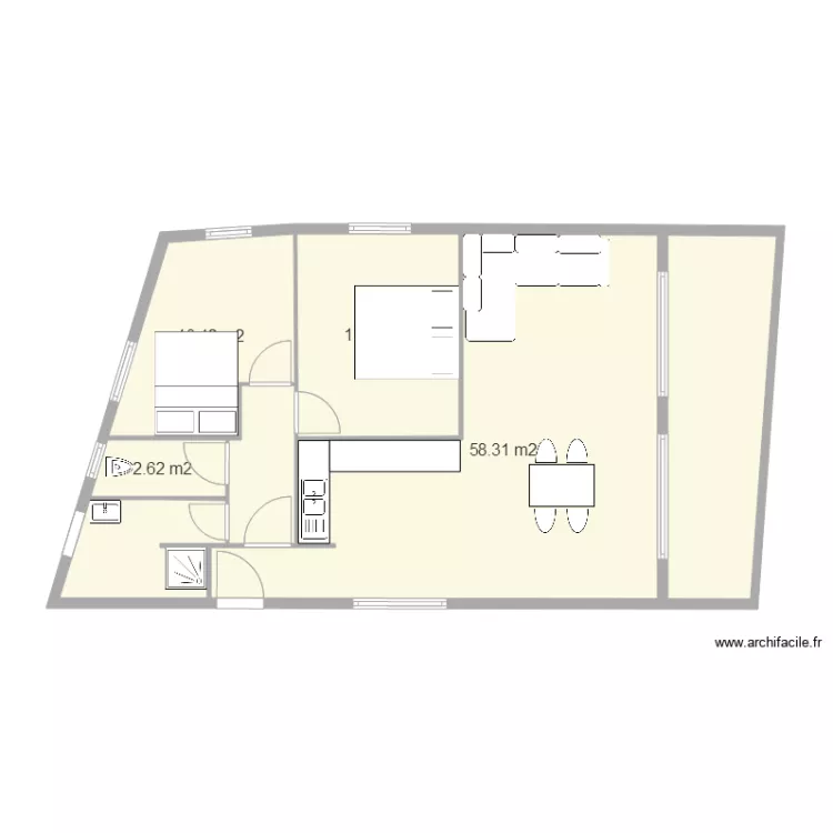 Superette le guerno projet au dessus stockage. Plan de 
