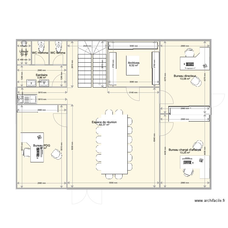 Bureau. Plan de 0 pièce et 0 m2