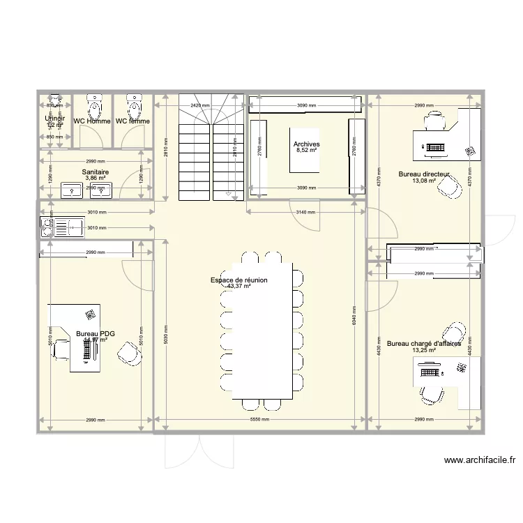 Bureau. Plan de 