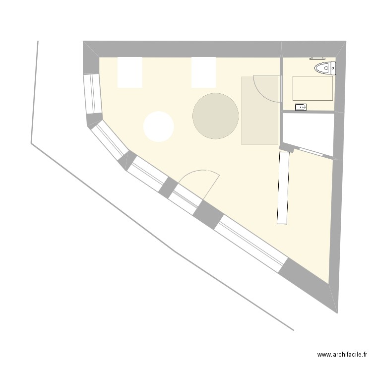 tournon APRES TRAVAUX. Plan de 3 pièces et 36 m2