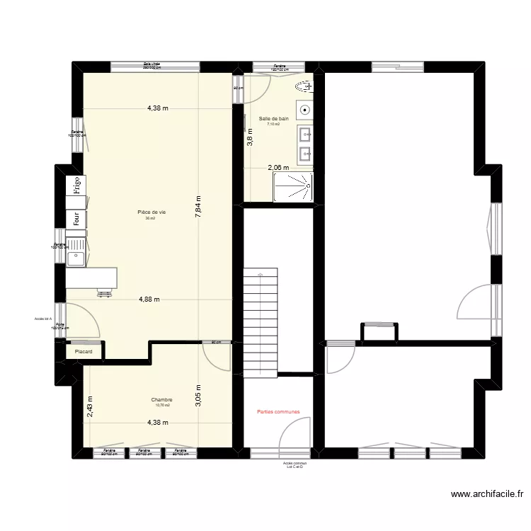 RDC R nouvelle config 1 chambre. Plan de 10 et 122 m² RDC R nouvelle config 1 chambre. Plan de 10 et 122 m²
