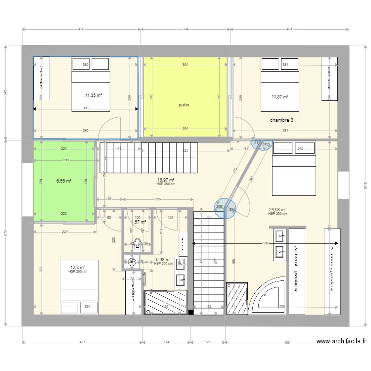 St Jean Lasseille aprés travaux n2. Plan de 28 pièces et 392 m2