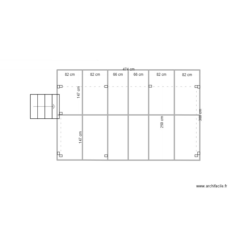 carport. Plan de 12 pièces et 14 m2