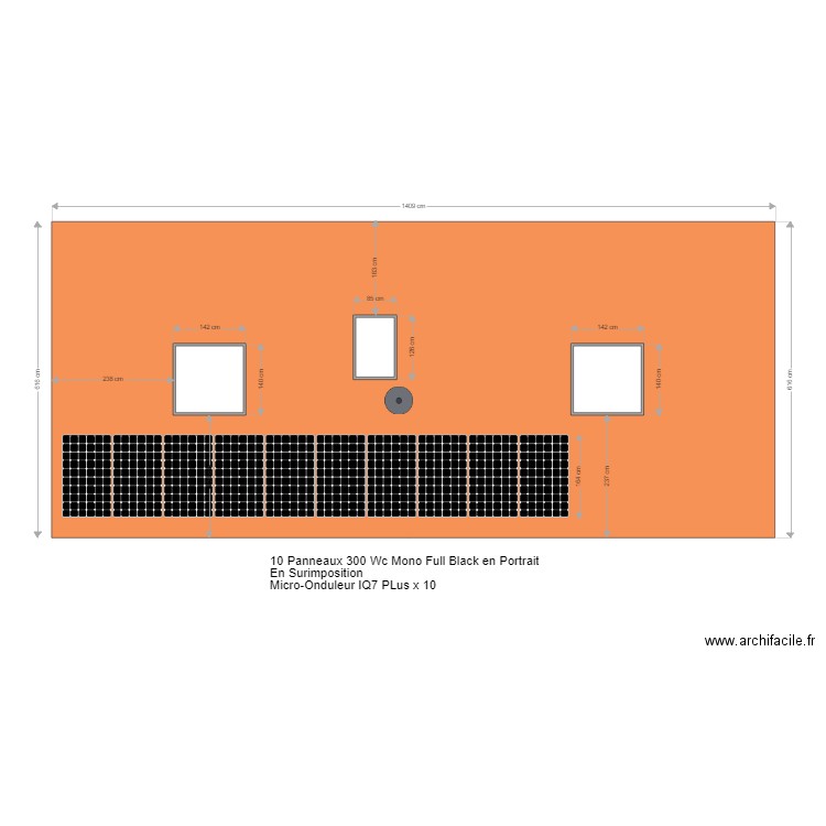 plan toiture Jardin avec Photovoltaiques. Plan de 0 pièce et 0 m2