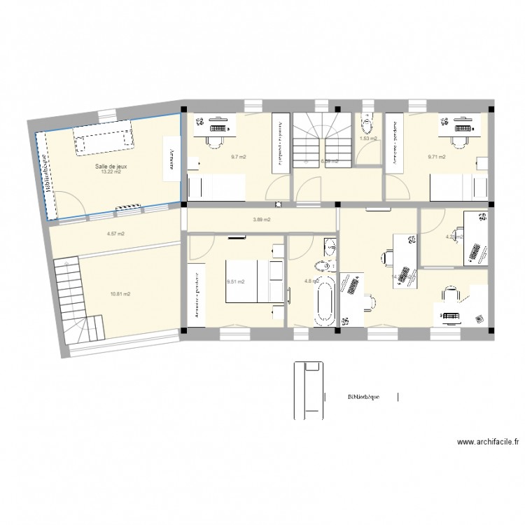Bureaux + ch d'ami 2. Plan de 0 pièce et 0 m2
