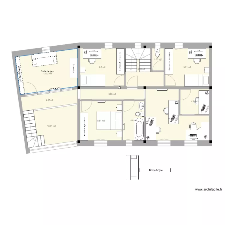 Bureaux + ch d'ami 2. Plan de 