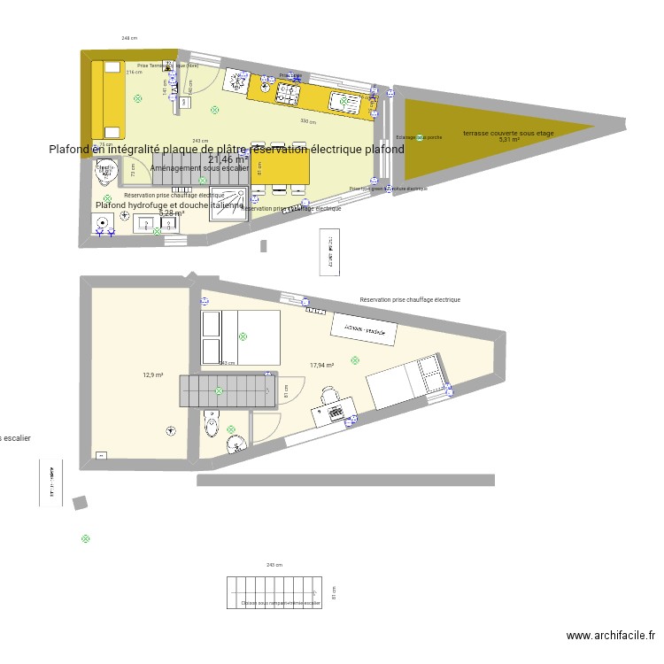 BRETI OSSATURE. Plan de 5 pièces et 63 m2