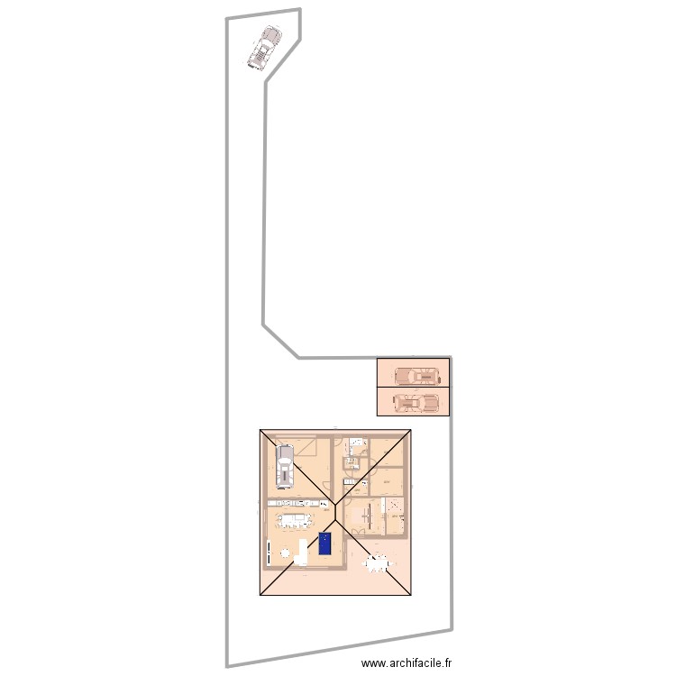 implantation . Plan de 9 pièces et 303 m2