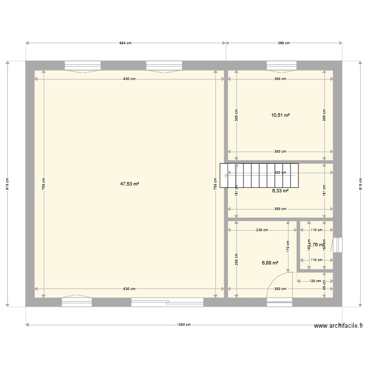 jjjj. Plan de 5 pièces et 73 m2